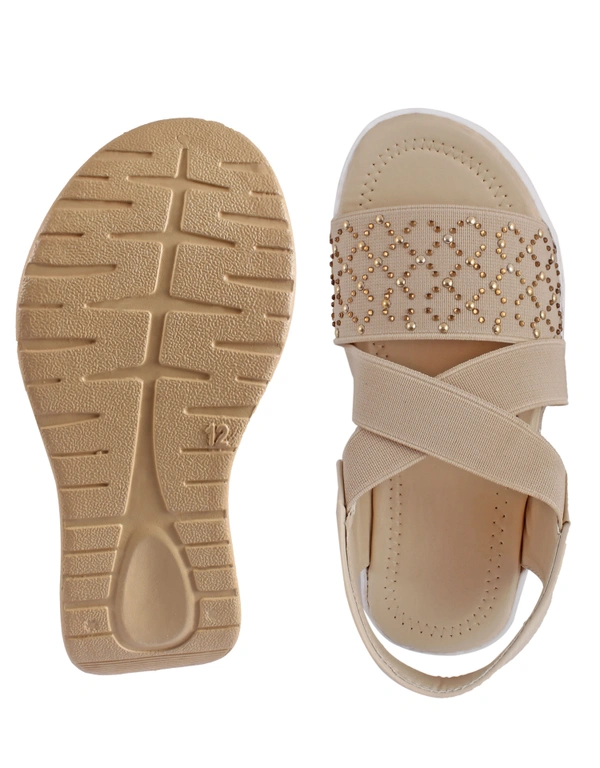 Stepee Cream Kids sandal with siroski  8 Pair set - Cream