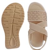 Stepee Cream Kids sandal with siroski  8 Pair set - Cream