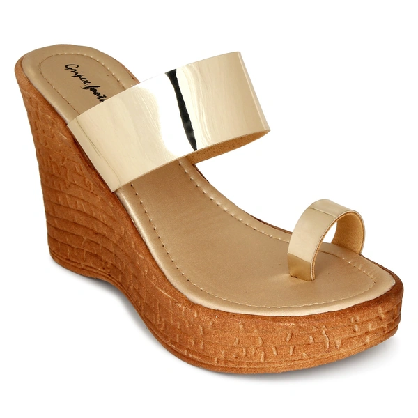 Stepee Platform weges Golden slipper for women - 6 Pair set - Golden