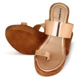 Stepee Platform weges Rose gold slipper for women - 6 Pair set - Golden Sand