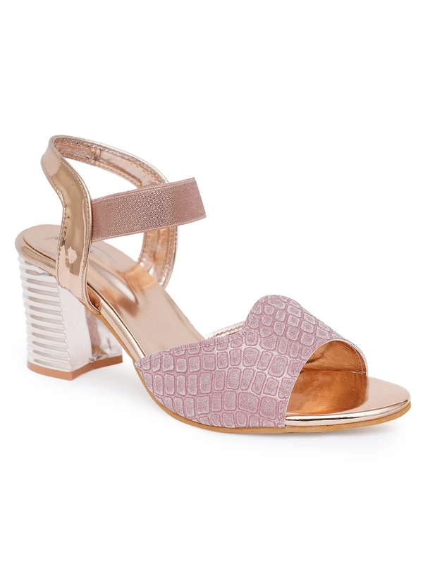 Stepee Rose Gold partywear Bridal heels 6 pair set - Rose gold