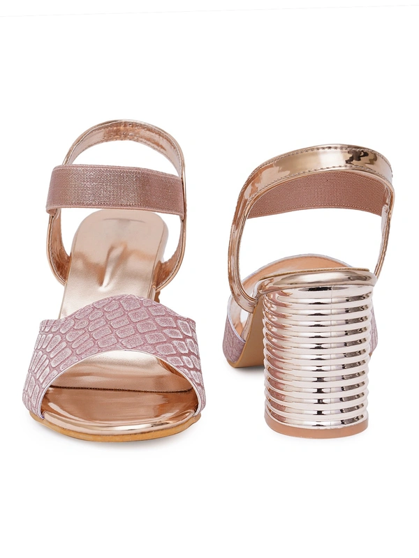 Stepee Rose Gold partywear Bridal heels 6 pair set - Rose gold