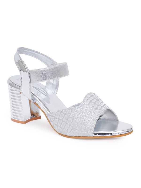 Stepee Silver partywear Bridal heels 6 pair set - Silver
