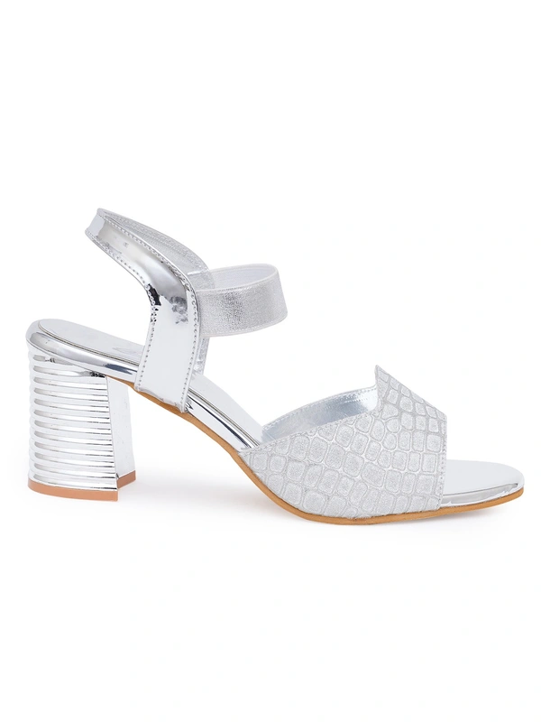 Stepee Silver partywear Bridal heels 6 pair set - Silver