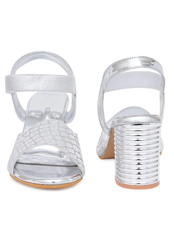 Stepee Silver partywear Bridal heels 6 pair set - Silver