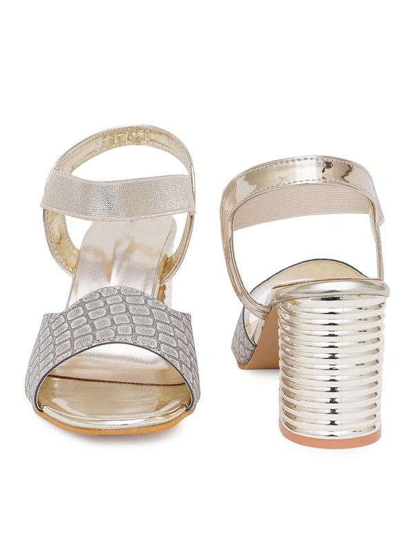 Stepee Golden partywear Bridal heels 6 pair set - Gold