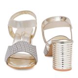 Stepee Golden partywear Bridal heels 6 pair set - Gold