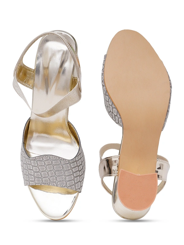 Stepee Golden partywear Bridal heels 6 pair set - Gold