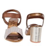 Stepee Copper partywear Bridal heels 6 pair set - Antique