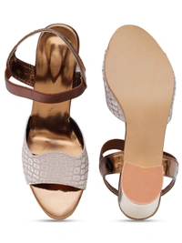 Stepee Copper partywear Bridal heels 6 pair set - Antique