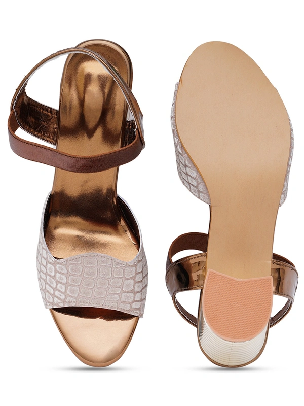 Stepee Copper partywear Bridal heels 6 pair set - Antique