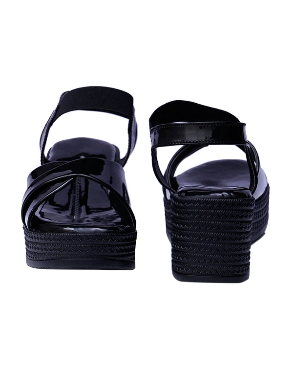 Stepee Black Platform Heel sandal 6 Pair set - Black