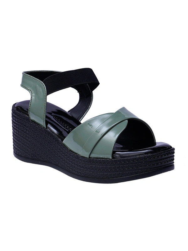 Stepee Olive green Platform Heel sandal 6 Pair set - Mhendi green