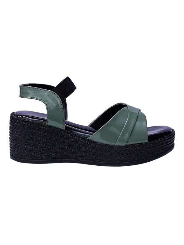 Stepee Olive green Platform Heel sandal 6 Pair set - Mhendi green