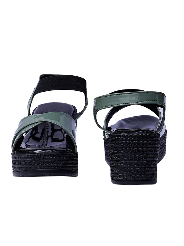 Stepee Olive green Platform Heel sandal 6 Pair set - Mhendi green