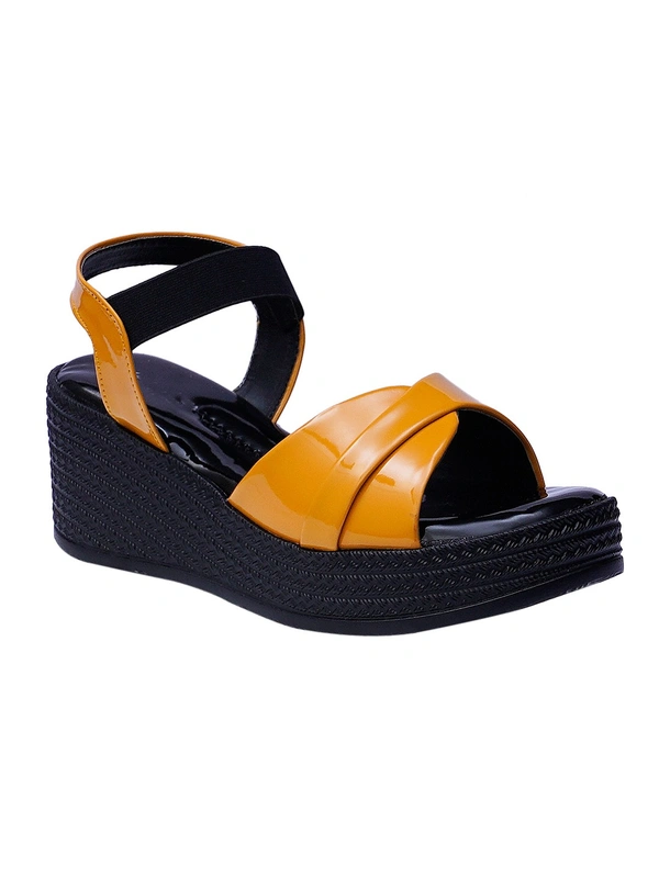 Stepee Yellow Platform Heel sandal 6 Pair set - Mustard