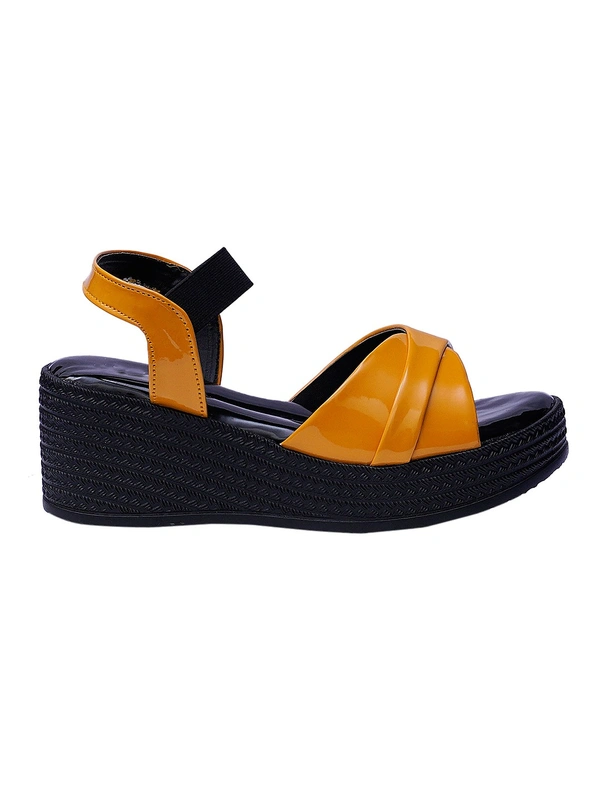 Stepee Yellow Platform Heel sandal 6 Pair set - Mustard