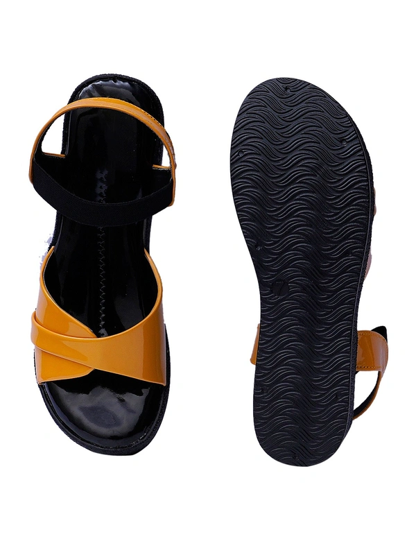 Stepee Yellow Platform Heel sandal 6 Pair set - Mustard