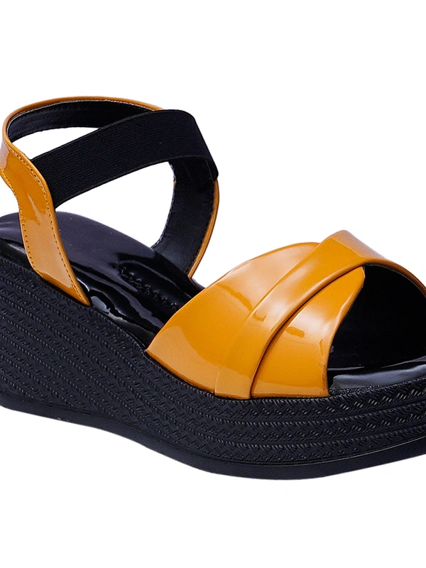 Stepee Yellow Platform Heel sandal 6 Pair set - Mustard