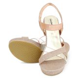 Stepee Pink Fancy Platform wedges gola sandal - 6 Pair set - Pink