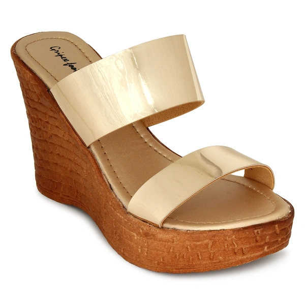 Stepee Platform weges Golden  slipper for women - 6 Pair set - Golden