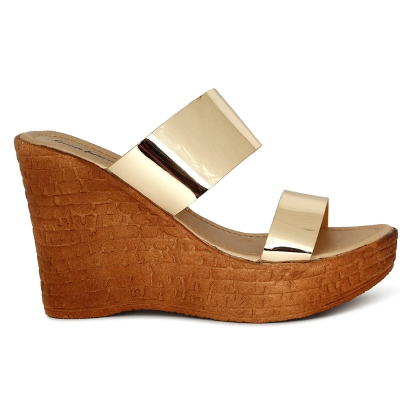 Stepee Platform weges Golden  slipper for women - 6 Pair set - Golden