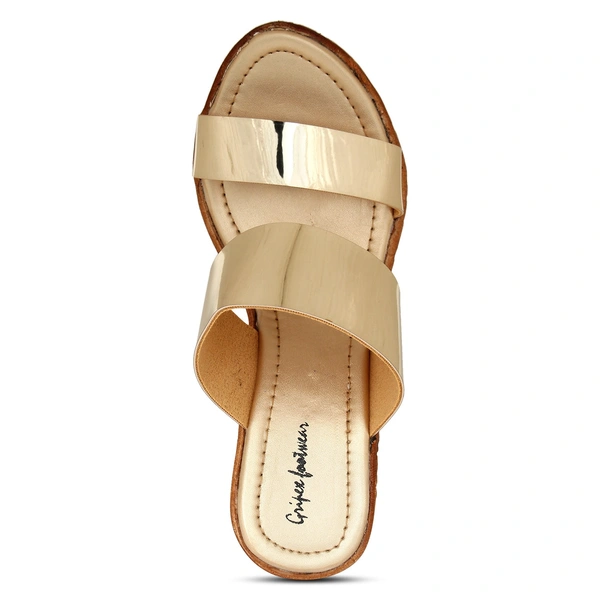 Stepee Platform weges Golden  slipper for women - 6 Pair set - Golden
