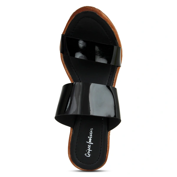 Stepee Platform weges Black slipper for women - 6 Pair set - Black