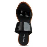 Stepee Platform weges Black slipper for women - 6 Pair set - Black