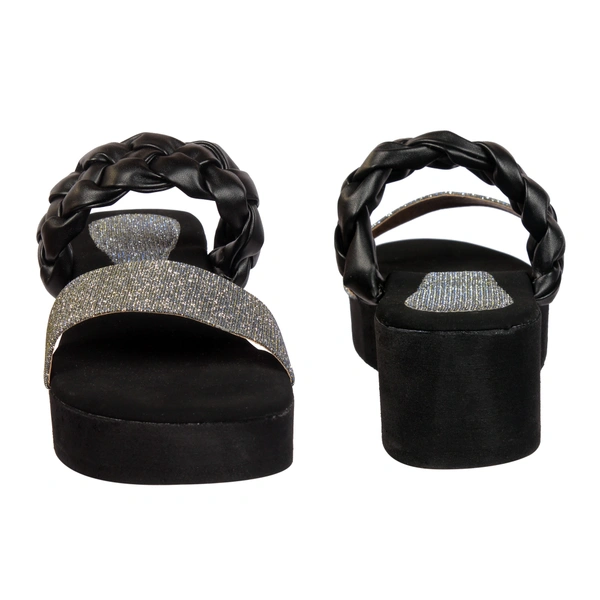 Stepee Black Bunai Rubber Gola Slipper- 6 Pair Set - Black