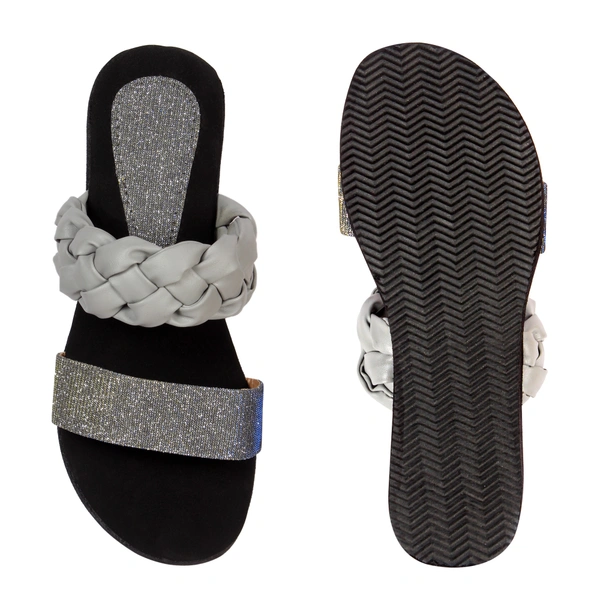 Stepee Grey Bunai Rubber Gola Slipper- 6 Pair Set - Grey