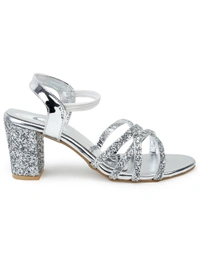 Stepee Heel Sandal -6 Pair Set - Silver