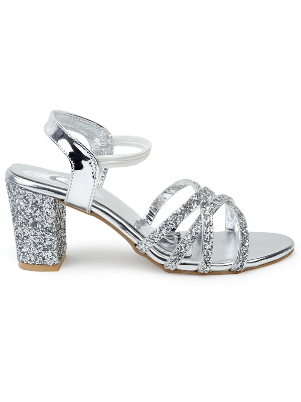 Stepee Heel Sandal -6 Pair Set - Silver