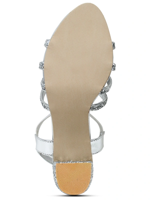 Stepee Heel Sandal -6 Pair Set - Silver