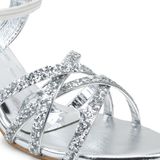 Stepee Heel Sandal -6 Pair Set - Silver
