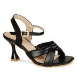 Stepee Women Classy Black Heel sandals- 6 Pair set. - Black