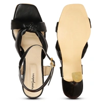Stepee Women Classy Black Heel sandals- 6 Pair set. - Black