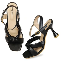 Stepee Women Classy Black Heel sandals- 6 Pair set. - Black