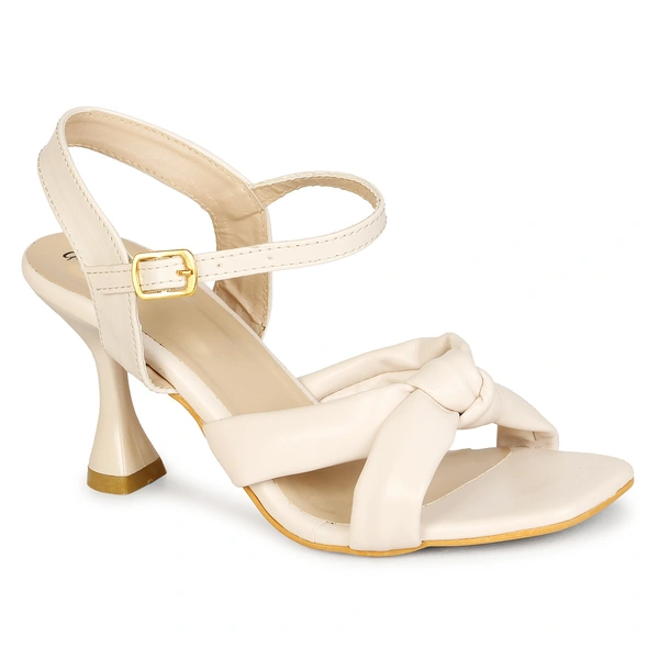 Stepee Women Classy Cream Heel sandals- 6 Pair set. - Cream