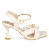 Stepee Women Classy Cream Heel sandals- 6 Pair set. - Cream