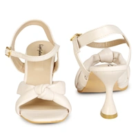 Stepee Women Classy Cream Heel sandals- 6 Pair set. - Cream