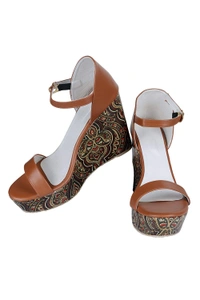 Stepee TAn Backcovered Platform wedges gola sandal - 6 Pair set - Tan