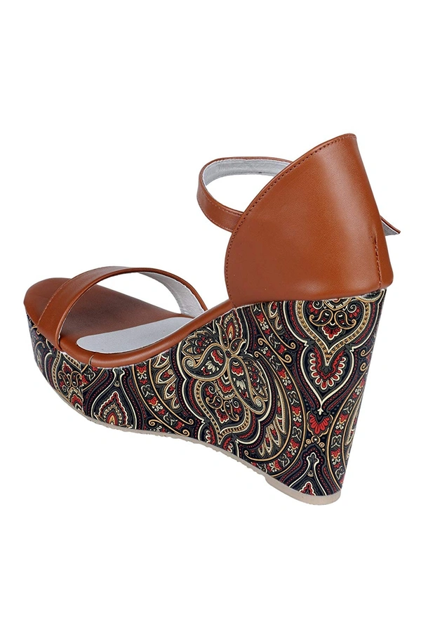 Stepee TAn Backcovered Platform wedges gola sandal - 6 Pair set - Tan