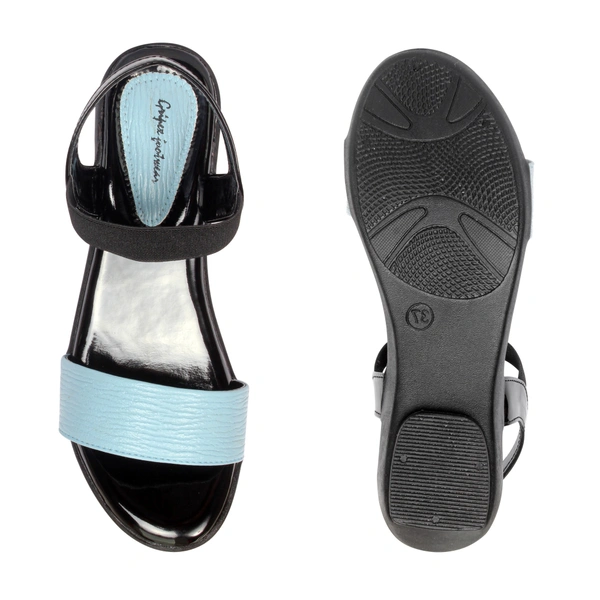 Stepee Flat Sandal 6 Pair Set - Sky blue