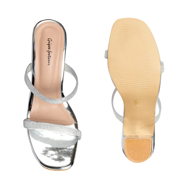 Stepee Heel Slipper 6 Pair Set - Silver