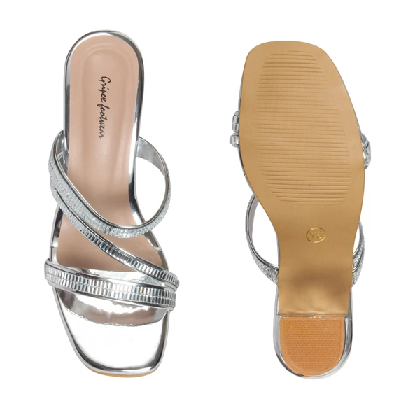 Stepee Heel Slipper 6 Pair Set - Silver