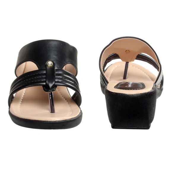 Stepee women Comfort Slipper -6 Pair Set - Black