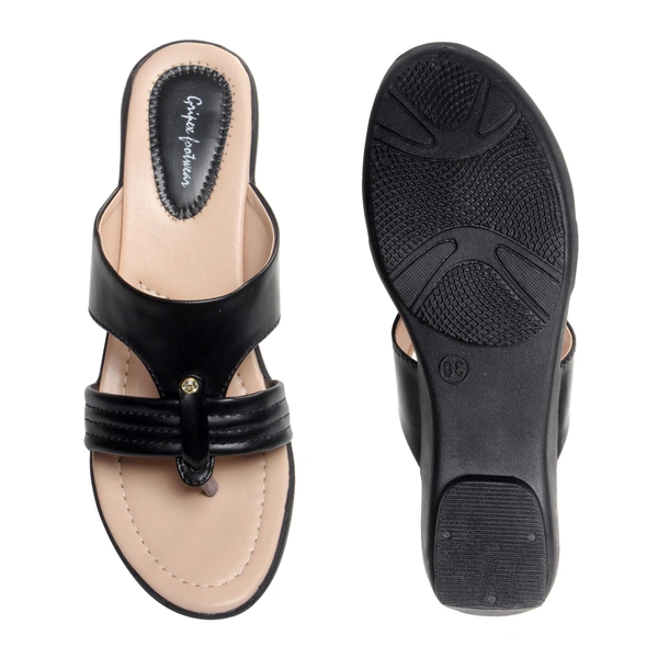 Stepee women Comfort Slipper -6 Pair Set - Black