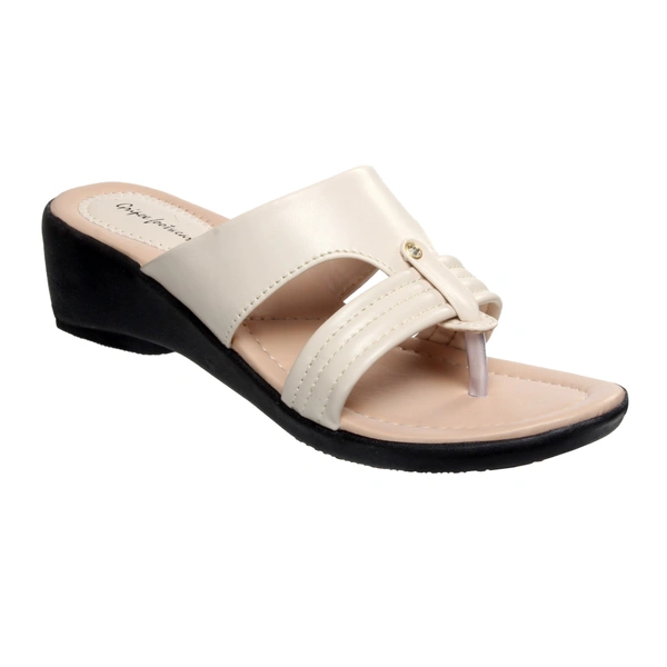 Stepee women Comfort Slipper -6 Pair Set - Cream