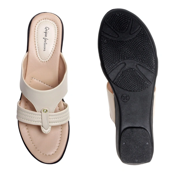 Stepee women Comfort Slipper -6 Pair Set - Cream